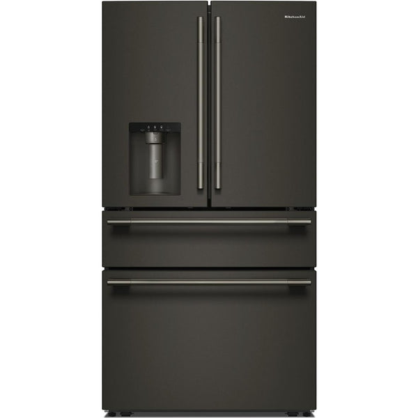 KitchenAid 36-inch, 29.51 cu. ft. Freestanding French 4-Door Refrigerator with Water and Ice Dispensing System KRMF436SBE IMAGE 1