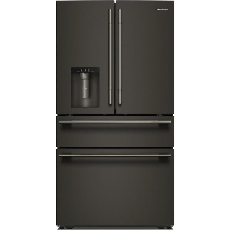  KitchenAid 36-inch, 29.51 cu. ft. Freestanding French 4-Door Refrigerator with Water and Ice Dispensing System KRMF436SBE IMAGE 1