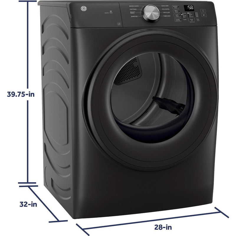 GE 7.8 cu. ft. Smart Electric Dryer with WiFi Powered by SmartHQ™ GFD35ESPYDS IMAGE 3