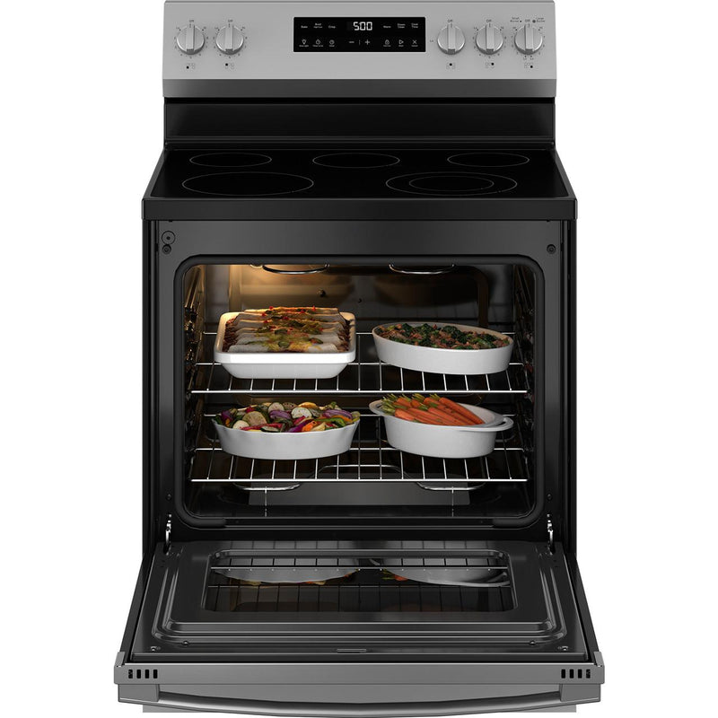  GE 30-inch Freestanding Electric Range with Crisp Mode GRF500SVSS IMAGE 2