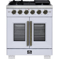  Forno 30-inch Capriasca Freestanding Gas Range with French Door FFSGS6460-30WHT IMAGE 1