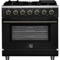  Forno 36-inch Freestanding Gas Range with 6 Burners FFSGS6239-36BLK IMAGE 1