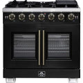  Forno 36-inch Freestanding Gas Range with 6 Burners and French Door FFSGS6460-36BLK IMAGE 1