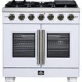  Forno 36-inch Freestanding Gas Range with 6 Burners and French Door FFSGS6460-36WHT IMAGE 1