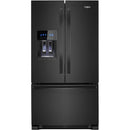 Whirlpool 36-inch, 24.7 cu. ft. French 3-Door Refrigerator with Ice and Water Dispensing System (Black)WRF555SDHB