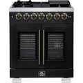  Forno Capriasca 30" Freestanding French Door Dual Fuel Range FFSGS6387-30BLK IMAGE 1