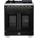 Forno Capriasca 30" Freestanding French Door Dual Fuel Range FFSGS6387-30BLK IMAGE 1
