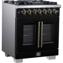  Forno Capriasca 30" Freestanding French Door Dual Fuel Range FFSGS6387-30BLK IMAGE 3