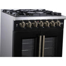  Forno Capriasca 30" Freestanding French Door Dual Fuel Range FFSGS6387-30BLK IMAGE 4
