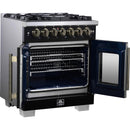  Forno Capriasca 30" Freestanding French Door Dual Fuel Range FFSGS6387-30BLK IMAGE 6