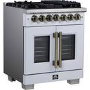  Forno Capriasca 30" Freestanding French Door Dual Fuel Range FFSGS6387-30WHT IMAGE 3