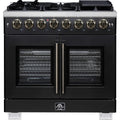  Forno Capriasca 36" Freestanding French Door Dual Fuel Range FFSGS6387-36BLK IMAGE 1