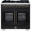  Forno Capriasca 36" Freestanding French Door Dual Fuel Range FFSGS6387-36BLK IMAGE 1
