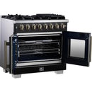  Forno Capriasca 36" Freestanding French Door Dual Fuel Range FFSGS6387-36BLK IMAGE 3