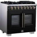  Forno Capriasca 36" Freestanding French Door Dual Fuel Range FFSGS6387-36BLK IMAGE 4