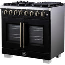  Forno Capriasca 36" Freestanding French Door Dual Fuel Range FFSGS6387-36BLK IMAGE 7