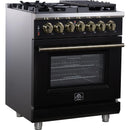  Forno Massimo 30" Freestanding Dual Fuel Range FFSGS6125-30BLK IMAGE 2