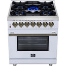  Forno Massimo 30" Freestanding Dual Fuel Range FFSGS6125-30WHT IMAGE 12