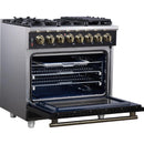  Forno Massimo 36" Freestanding Dual Fuel Range FFSGS6125-36BLK IMAGE 4