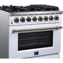  Forno Massimo 36" Freestanding Dual Fuel Range FFSGS6125-36WHT IMAGE 5