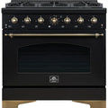  Forno 36-inch Freestanding Gas Range with 6 Burners FFSGS6219-36BLK IMAGE 1