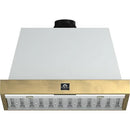 White with Antique Brass