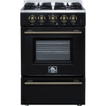  Forno 24-inch Freestanding Gas Range with Convection Technology FFSGS6272-24BLK IMAGE 1