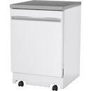 GE 24-inch Portable Dishwasher with Sanitize Option GPT225SGLWW (White) (GPT225SGLWW)