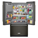 KitchenAid French 3-Door Refrigerator with External Water and Ice Dispensing System KRFF577KBS