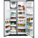 GE Profile 36-inch, 25.3 cu. ft. Side-by-Side Refrigerator with Ice and Water Dispensing System PSE25KBLTS