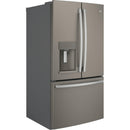 GE 36-inch, 27.8 cu.ft. Freestanding French 3-Door Refrigerator with Ice and Water Dispensing System GFE28GMKES