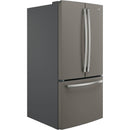 GE 33-inch, 24.8 cu. ft. French 3-Door Refrigerator with Internal Water Dispenser (Fingerprint Resistant Slate) GNE25JMKES (GNE25JMKES)