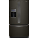 Whirlpool 36-inch, 26.8 cu. ft. Freestanding French 3-Door Refrigerator Water and Ice Dispensing System (Black Stainless Fingerprint Resistant)WRF767SDHV
