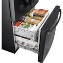 GE 36-inch, 27.8 cu.ft. Freestanding French 3-Door Refrigerator with Ice and Water Dispensing System GFE28GELDS