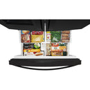 Whirlpool 36-inch, 24.7 cu. ft. French 3-Door Refrigerator with Ice and Water Dispensing System (Black)WRF555SDHB