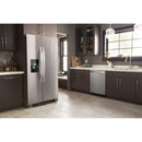 Whirlpool 36-inch, 24.5 cu. ft. Freestanding Side-by-Side Refrigerator with Exterior Ice and Water Dispenser with EveryDrop™ Water Filtration (Fingerprint-Resistant Stainless)WRS335SDHM