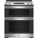 GE 30-inch Slide-in Electric Range with True European Convection Technology JSS86SPSSJSS86SPSS