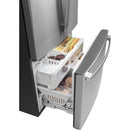 GE 36-inch, 23.1 cu.ft. Counter-Depth French 3-Door Refrigerator with Interior Ice Maker (Fingerprint-Resistant Stainless) GWE23GYNFS (GWE23GYNFS)
