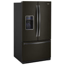Whirlpool 36-inch, 26.8 cu. ft. Freestanding French 3-Door Refrigerator Water and Ice Dispensing System (Black Stainless Fingerprint Resistant)WRF767SDHV