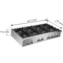 Forno Cossato 48-inch Gas Rangetop FCTGS5737-48FCTGS573748