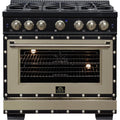  Forno 36-inch, 5.2 Cu.Ft. Valente Dual Fuel Range FFSGS6199-36CPBLK IMAGE 1