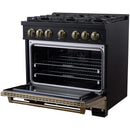  Forno 36-inch, 5.2 Cu.Ft. Valente Dual Fuel Range FFSGS6199-36CPBLK IMAGE 8
