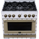  Forno 36-inch, 5.2 Cu.Ft. Valente Dual Fuel Range FFSGS6199-36CPWHT IMAGE 10