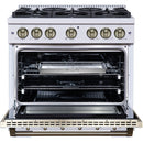  Forno 36-inch, 5.2 Cu.Ft. Valente Dual Fuel Range FFSGS6199-36CPWHT IMAGE 3