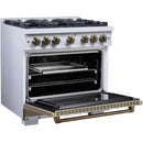  Forno 36-inch, 5.2 Cu.Ft. Valente Dual Fuel Range FFSGS6199-36CPWHT IMAGE 5