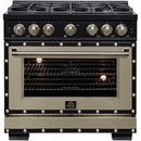  Forno 36-inch, 5.2 Cu.Ft. Valente Gas Range FFSGS6299-36CPBLK IMAGE 2