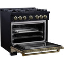  Forno 36-inch, 5.2 Cu.Ft. Valente Gas Range FFSGS6299-36CPBLK IMAGE 6