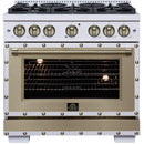  Forno 36-inch, 5.2 Cu.Ft. Valente Gas Range FFSGS6299-36CPWHT IMAGE 2