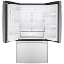 GE 36-inch, 22.1 cu.ft. Counter-Depth French 3-Door Refrigerator with external water and ice dispensing system GYE22GYNFS