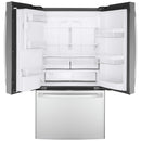 GE 36-inch, 22.1 cu.ft. Counter-Depth French 3-Door Refrigerator with external water and ice dispensing system GYE22GYNFS